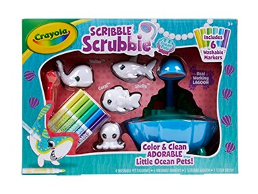 Crayola Scribble Scrubbie Pets Blue Lagoon Playset, Pet Toys For Girls &amp; Boys, Gifts For Kids Ages 3+
