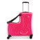 AO WEI LA OW Duffel Bag for Kids Ride-On Suitcase Carry-On Luggage with Wheels (Fuchsia, 20 Inch（suggest 1-6 years old)