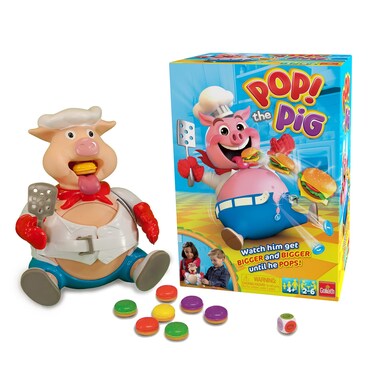 Goliath Pop The Pig (Bigger &amp; Better) w/Greedy Granny Old Maid Card Game, Multi Color