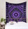 raajsee Burning Sun Purple Tapestry Bedroom Aesthetic- Zodiac Mandala Tarot Tapestry Wall Hanging &ndash; Indie Cotton Celestial Wall D&eacute;cor Burning Sun Tapestries Trippy - Boho Tapestrys Hippie 52x60 inch