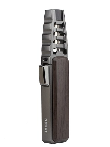 JOBON Butane Torch Lighter, Refillable Blow Jet Solar Flamethrower Best Torches, for Baking Cooking BBQ Kitchen Camping Creme Br&ucirc;l&eacute;e - No Gas Included (Old Gray Lacquer with Brown)