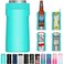 3 In 1 Insulated Universal Can Cooler - Signice Double Walled Vacuum Insulator Stainless Steel Slim Can Cooler for 12 Oz Skinny Tall Standard Regular Can Beer Bottle (Aqua)