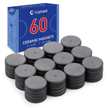Ceramic Magnets, 60 Pieces Round Disk Magnets &Oslash; 1 inch x 5/32 inch Thickness (&Oslash; 25 x 4 mm Thickness) Craft Magnets, Perfect for DIY, Art Projects or for whiteboards &amp; Fridge Organization