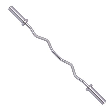 Signature Fitness Standard Olympic Super Curl Barbell Curl Bar Threaded Curl Bar, 48 inch