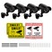 4 Packs Fake Security Camera with No Trespassing Signs Smile You're On Camera Warning Signs and Screws, Dummy Cameras with Realistic LED Red Flashing Light for Outdoor Yard&amp; Indoor Use Set Of 8