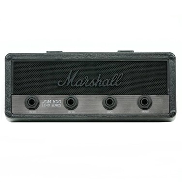 Licensed Marshall Jack Rack- Wall mounting Guitar amp Key Hanger. Includes 4 Guitar Plug Keychains and 1 Wall mounting kit. Easy Installation. (Stealth)