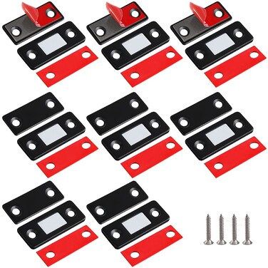 Cabinet Magnetic Catch Jiayi 8 Pack Ultra Thin Cabinet Door Magnets Stick on Drawer Magnets Cabinet Latch Magnetic Closures for Cabinets Kitchen Closet Door Closing Magnetic Door Catch Closer