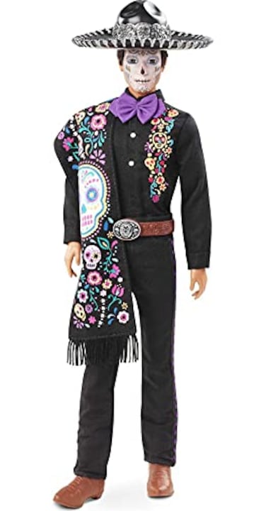 Barbie 2021 Dia De Muertos Ken Doll (12-in) Wearing Embroidered Shirt, Serape &amp; Sombrero, with Calavera Face Paint, Gift for Collectors