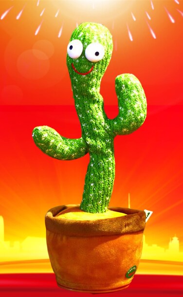 Electric Dancing Singing Cactus Toy for Babies, Mimicking Talking Cactus Toys, Wiggly Repeating Cactus Plush Toy (120 Songs)
