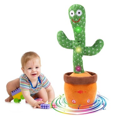 MIAODAM Dancing Talking Cactus Toy for Baby Toddler, Colorful Glowing Repeating What You Say, Singing Talking Toy 120 Pcs Songs for Baby Dancing Cactus Mimicking Toys