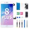 for iPhone 8 Plus Screen Replacement Home Button White 5.5" 3D Touch LCD Display Digitizer Earpiece Full Assembly Front Camera Speaker Proximity Sensor Glass Fix Tools kit A1864 A1897 A1898