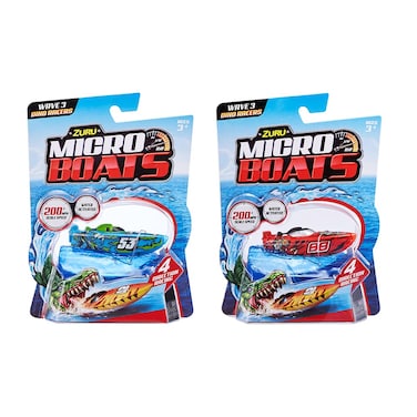 Wave 3 Dino Racers Series 3 by ZURU (2 Pack) Fully Motorized, Self-Steering Micro Toy Boat 25306 Multicolor