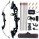 Knixxo Archery 51" Takedown Recurve Bow and Arrows Set for Adults,Right Hand Practice Kit with 6pcs Real Feather Carbon Arrows for Beginner