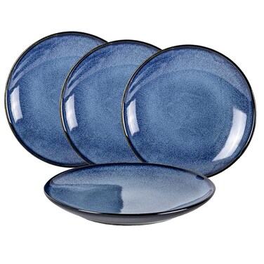 UNICASA Ceramic 10.25 Inch Dinner Plates Set, Porcelain Large Pasta Plate Set of 4, Reactive Glaze Serving Dishes for Steak, Salad, Pizza, Dishwasher &amp; Microwave Safe (Blue)