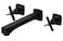 Matte Black Wall Mount Bathroom Faucet, Solid Brass Wall Faucet with Dual Cross Handles, 8 Inch Center Sink Faucet with 8 Inch Spout Reach, Rough in Valve Included, KOTTISAARI