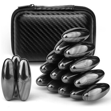 Fidget Toy Science Kits Magnets Hematite Stone Rattlesnake Eggs for Stress Relief, Large Magnetic Holiday Stocking Stuffer Set Ferrite Putty Magnet Blocks for Home Office Fridge Adults(18 PCS)