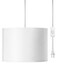 DEWENWILS Hanging Pendant Light with Plug in Cord, Plug in Wall Light with 15Ft Cord, On/Off Switch, White Fabric Lamp Shade, Hanging Light Fixture for Bedroom, Kitchen, Living Room, Dining Table