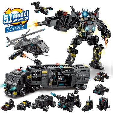 51 in 1 Robot STEM Building Blocks Toys for Boys Age 8-12, Educational Learning Building Bricks Truck Kit, Gifts for 6 7 8 9 10 11 13 Years Old Kids, Engineering Erector Set 700PCS&hellip;