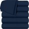 Utopia Bedding Flat Sheets - Pack of 6 - Soft Brushed Microfiber Fabric - Shrinkage &amp; Fade Resistant Top Sheets - Easy Care (Twin, Navy)