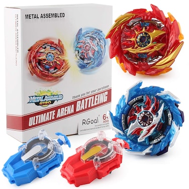 NeschToy Bey Battle Burst Sparking Launchers Left and Right Spin Exclusive Combo Set 2 in 1 Blue