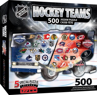 MasterPieces 500 Piece Jigsaw Puzzle for Adults - NHL Zamboni Shaped Puzzle - 30"x18.33