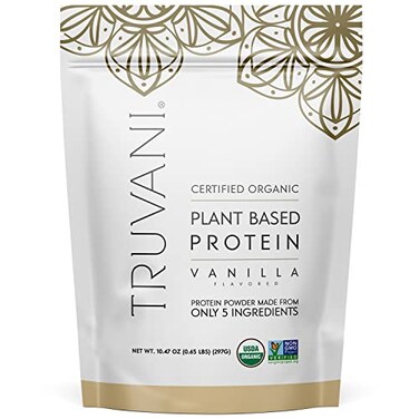 Truvani Vegan Pea Protein Powder   Vanilla   20g Organic Plant Based Protein   10 Servings   Keto   Gluten &amp; Dairy Free   Low Carb   No Added Sugar