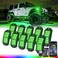 Xprite RGB LED Rock Lights Wide Angle Bluetooth Multicolor Neon Lighting Footwell Underglow Kits w/Wireless Remote, Compatible Jeep Off-Road Trucks Cars UTV ATV SUV RZR Motorcycles Boats 6 Pods