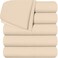 Utopia Bedding Flat Sheets - Pack of 6 - Soft Brushed Microfiber Fabric - Shrinkage &amp; Fade Resistant Top Sheets - Easy Care (Twin, Beige)