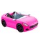 Barbie Toy Car, Bright Pink Doll-Sized Convertible with 2 Seats, Seatbelts &amp; Rolling Wheels, Realistic Details