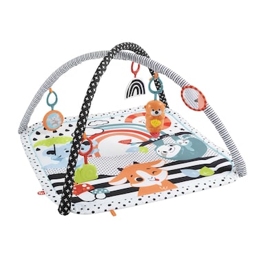 Fisher-Price 3-in-1 Music, Glow and Grow Gym, Infant Activity Play mat for Tummy time and take Along
