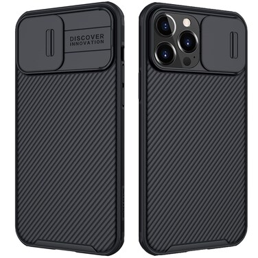 Mangix for iPhone 13 Pro Max Case with Camera Cover,Slim Fit Thin Polycarbonate Protective Shockproof Cover with Slide Camera Cover, Upgraded Case for Apple iPhone 13 Pro Max (Black)