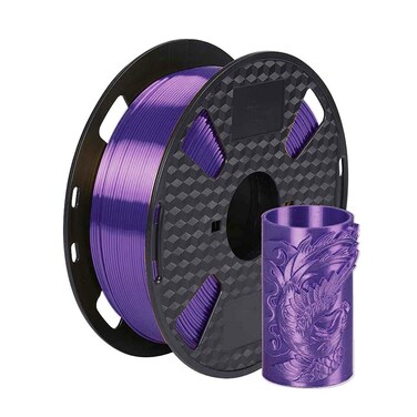 Silk Dark Purple PLA Filament 1.75 mm 3D Printer Filament 1KG 2.2LBS Spool Violet Purple PLA 3D Printing Material Shine Silky Metal Shiny Metallic Purple PLA CC3D