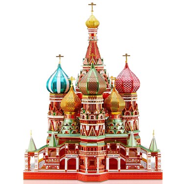 Piececool 3D Metal Puzzle Model Kits Saint Basil&rsquo;s Cathedral Metal Building Kit for Adults, Brain Teaser DIY Metal Model Kits for Teens Man Woman Family-711 Pcs
