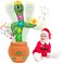 Talking Cactus Baby Toy, Singing Mimicking Repeating Tummy Time Toys with Music and Light, Infant Babies Toddler Kids Boy Girl Gifts, Recording, Dance, 60 English Songs, Repeat What You Say