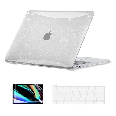 EooCoo Glitter Case Compatible with MacBook Pro 13 inch M2 2024 2023 2022-2016 M1 A2338 A2289 A2251 A2159 A1989 A1706 A1708 Sparkly Hard Case with Keyboard Cover, Screen Protector