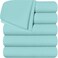 Utopia Bedding Flat Sheets - Pack of 6 - Soft Brushed Microfiber Fabric - Shrinkage &amp; Fade Resistant Top Sheets - Easy Care (Queen, Spa Blue)