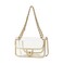 Womens PVC Clear Purse Handbag with Chain Stadium Approved Clear Bag See Through Bag for Working and Concert