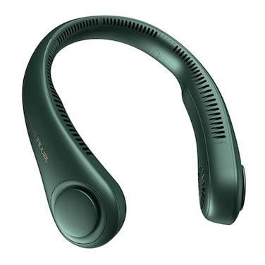 JISULIFE Neck Fan Portable, Personal Wearable Fan with Battery Rechargeable, Bladeless Travel Cooling Design with Powerful Wind, 3 Speeds, Quiet, Gifts for Men/Women/Friends - Green