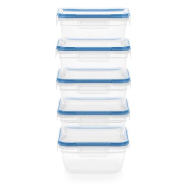 Snapware Total Solutions (5-Pack, 5.5 Cup) Plastic Food Storage Containers Set, Airtight &amp; Leakproof Locking BPA-Free Lids Tupperware, Freezer Dishwasher Microwave Safe
