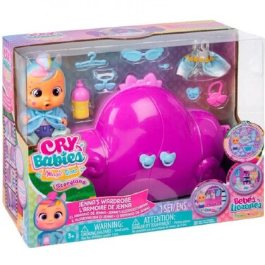 Cry Babies Magic Tears Dress Me Up Playset - Jenna's Wardrobe   3 Complete Outfits, 15 Accessories