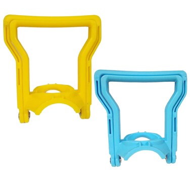 2 Pcs Multifunctional Advanced Ergonomic 5 Gallon Water Bottle Carrier, Fit 5 Gallon Bottle Caps, Lift with Handle (Blue&amp;Yellow)