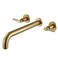 Wall Mount Tub Filler Brushed Gold Tub Faucet Brass Bathroom Bathtub Faucets with 2 Handles