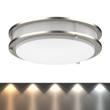 DYMOND LED Ceiling Light Dimmable Flush Mount Adjustable Light Color (2700K/3000K/3500K/4000K/5000K) 5-in-1 Selectable CCT (12" Color-Changing)