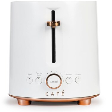 Caf&eacute; Express Finish 2-Slice Toaster   Extra-Wide Slots, Extra Lift for Waffles, Pastries, Texas Toast &amp; More   4 Pre-Set Functions, 8 Shade Options   Countertop Kitchen Essentials   Matte White