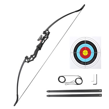 AW Recurve Bow Set Archery Aluminum Takedown Recurve Bow Right Hand Archery Bow Set Longbow Shooting Kit for Adult &amp; Youth Beginner Outdoor Hunting Horse Riding Shooting Practice