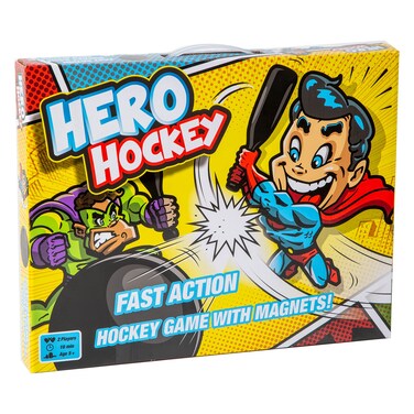 Marektoy Hero Hockey   Fast Action Hockey Game with Magnets   Skill and Dexterity Game for Adults and Kids   Fun Family Game   Ages 5 and up   2 Players   Average Playtime 10 Minutes