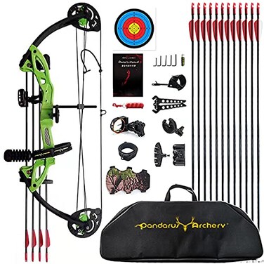 Compound Bow Archery for Youth and Beginner, Right Handed,19&rdquo;-28&rdquo; Draw Length,15-29 Lbs Draw Weight, 260 fps