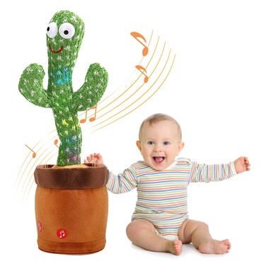 Emoin Dancing Cactus Mimicking Toy,Talking Cactus Repeat What You Say,Sing+Repeat+Dance+Recording,Electronic Dancing Cactus Recording Plush Luminous Toy Decoration for Kids Funny Early Education Toys