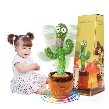 MIAODAM Dancing Cactus Baby Toy, Volume Adjustable Singing Cactus Talking Cactus Toy for Boys Girls Gifts Recording Repeating What You Say, Glowing Dancing Cactus Toy Baby Toys