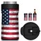 4 In 1 Insulated Universal Can Cooler with Lid - Newest Signice 12 Oz Stainless Steel Can Cooler Double Walled Vacuum Insulator for Skinny Tall Slim Standard Regular Can Beer Bottle (Flag)